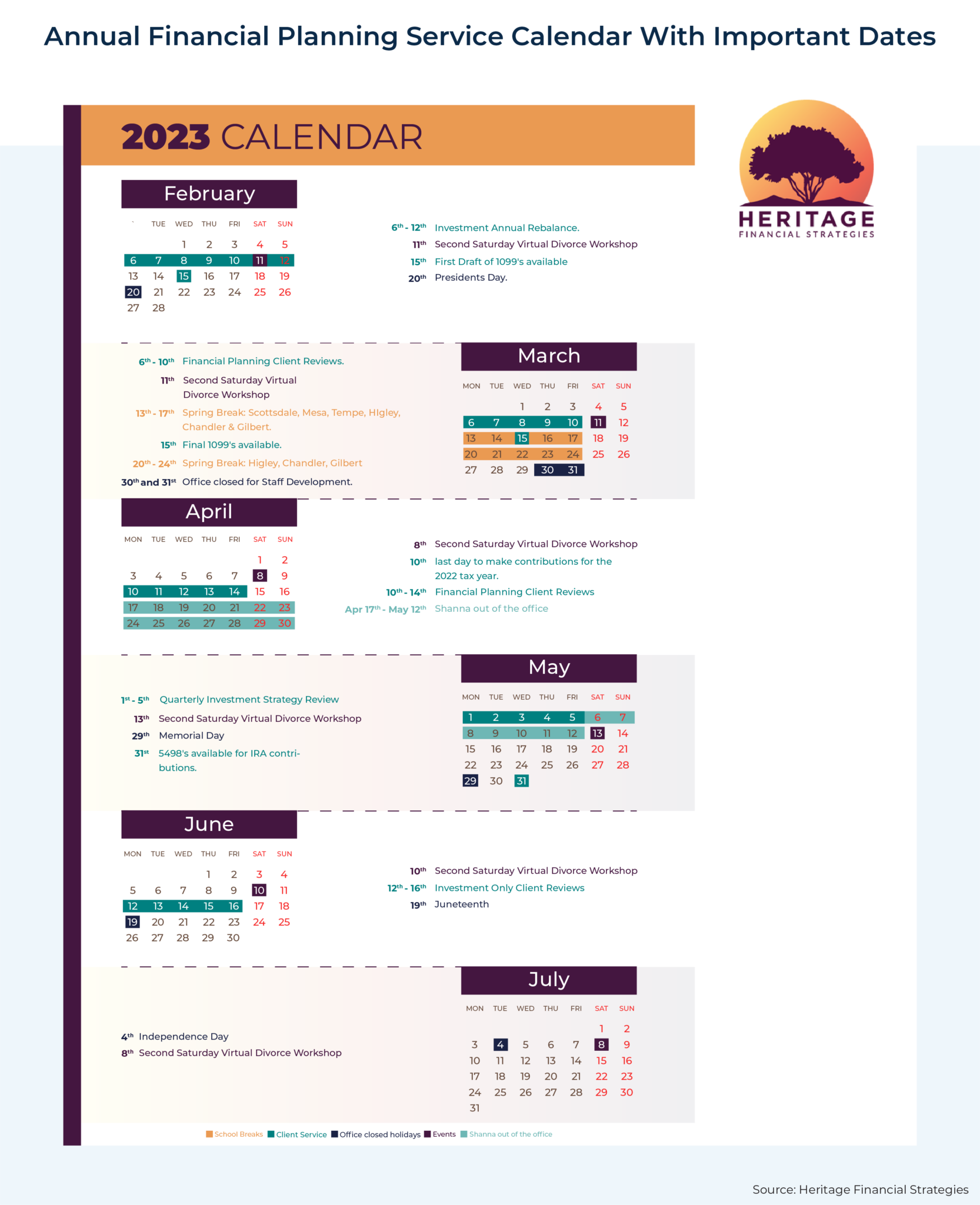 Creating Client Service Calendars To Show Advisor Value