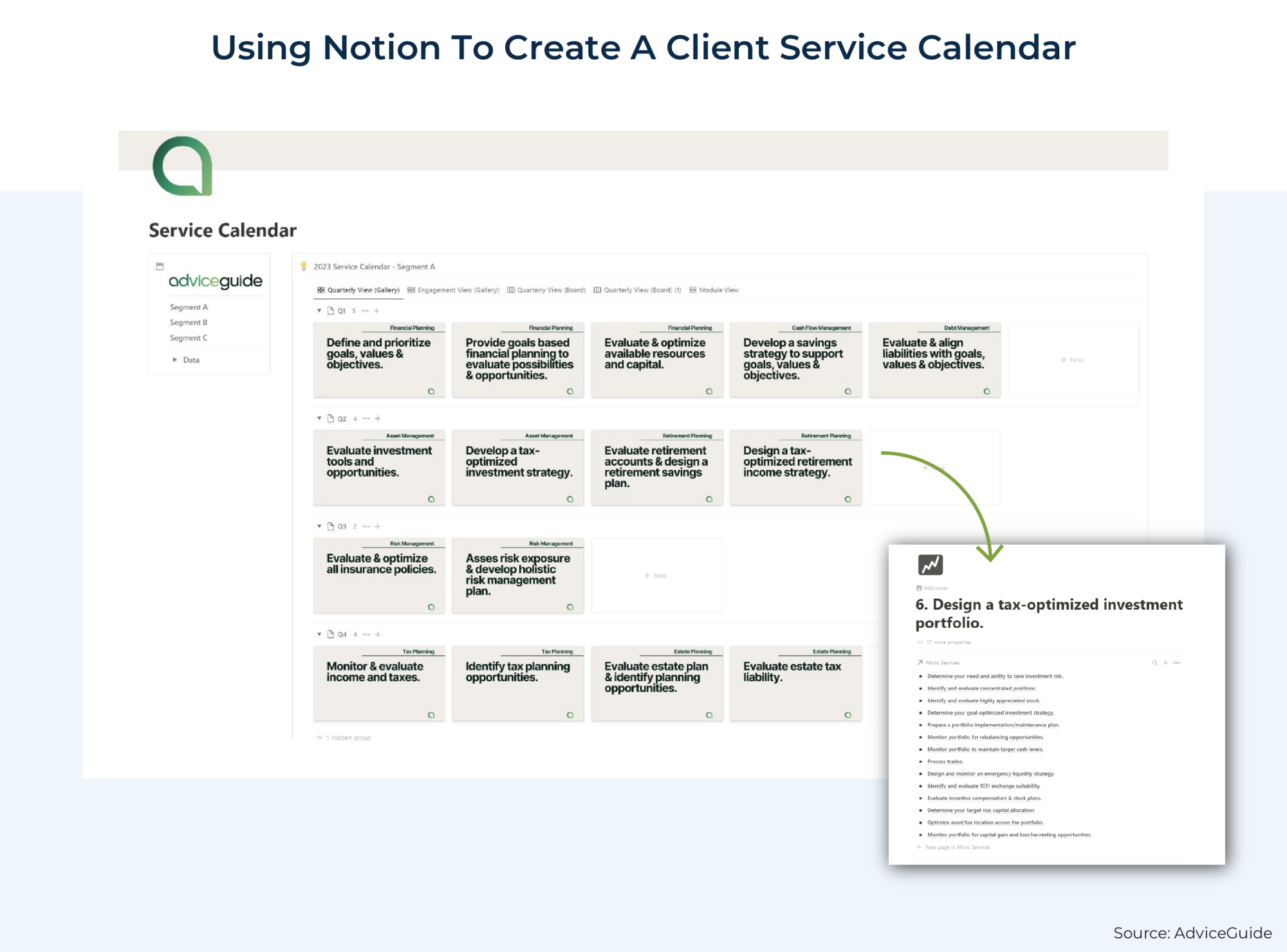 Creating Client Service Calendars To Show Advisor Value