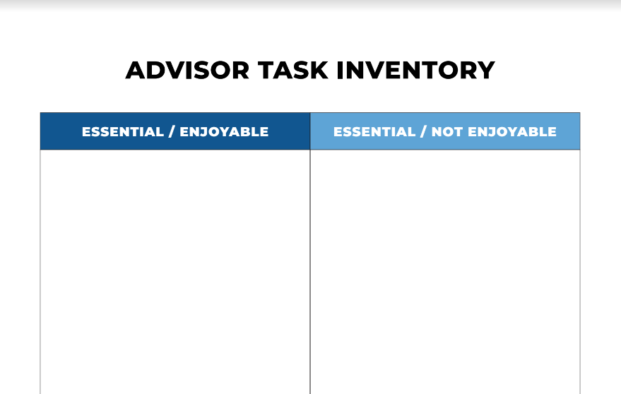 Advisor Task Inventory Template