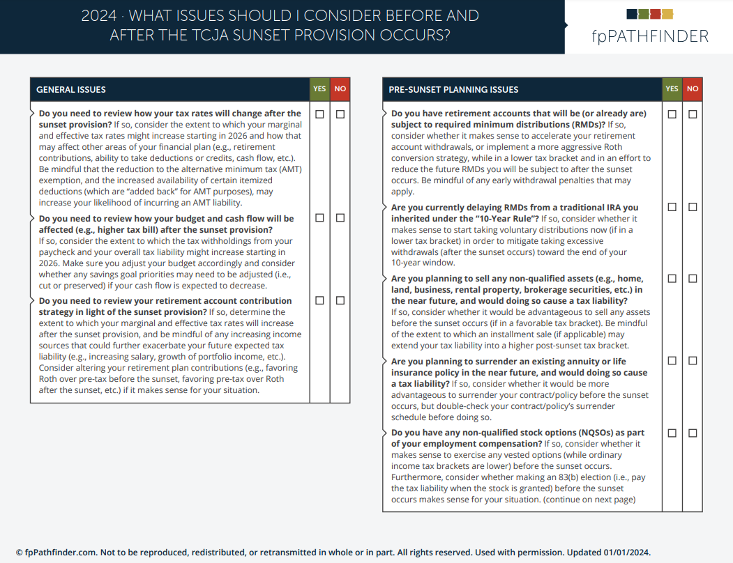 What Issues Should I Consider Before And After The TCJA Sunset ...